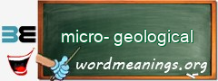 WordMeaning blackboard for micro-geological